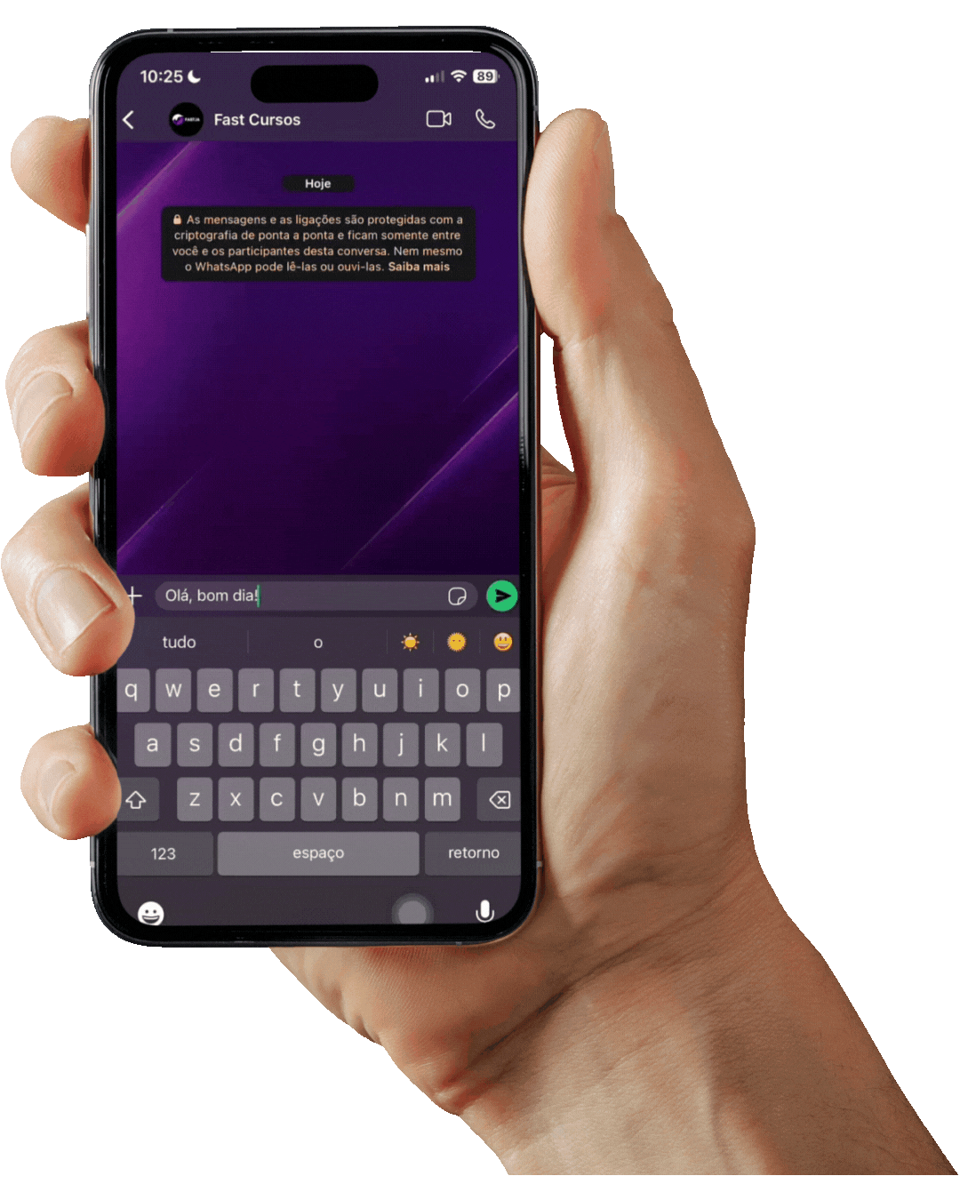 Smartphone com interface de chat