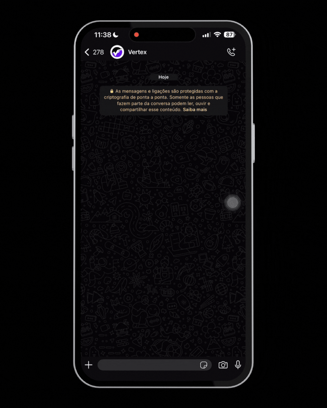 Smartphone com interface de chat