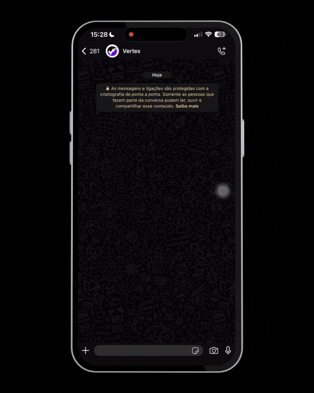 Smartphone com interface de chat